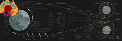 Original Apollo 11 Lunar Mission Flight Path - High Quality Premium Poster Print - Image 1 of 4