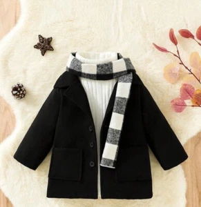 Kids Boys Black Peacoat Pea Coat, Size 2-3months old - Picture 1 of 7