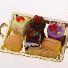 Miniatur-Kuchen-Brot-Dessert-Teller, Tischdekoration, goldenes Puppenhaus,