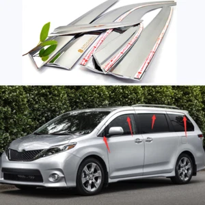 For 2011-2020 Toyota Sienna ABS Chrome Window Visor Vent Shades Sun Rain Guard - Picture 1 of 8
