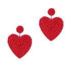 Heart Earrings With Rice Beads Drop Dangle For Girls Look Thin
