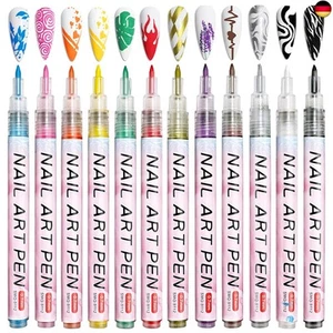 Owelth 12 Farben 3D Nagellack Stift Set, Nagelkunststift DIY Linie Nagelkunst - Bild 1 von 7
