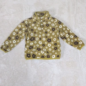 Pulse 3T Niñas Polar Manga Larga Top Verde con Estampado Floral Cuarto de Presión - Imagen 1 de 10