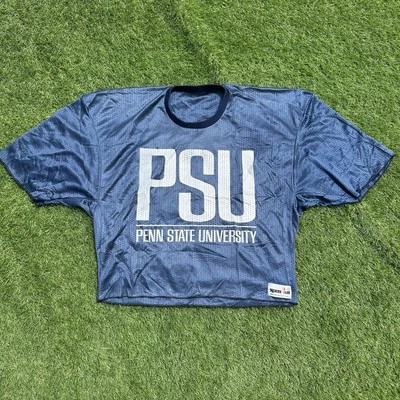 VTG 80s Penn State Mesh Football Practice Jersey Training Crop Top XL - Image 1 of 4