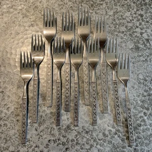 Menge 11 Gabeln (4 Abendessen 7 Salate) Isabella Oneida Gemeinschaft Besteck Edelstahl - Bild 1 von 6