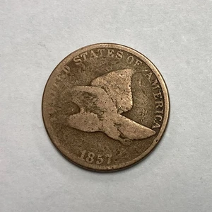 Centavo Flying Eagle 1857 ~ centavo de Estados Unidos ~ moneda antigua de Estados Unidos - Imagen 1 de 7