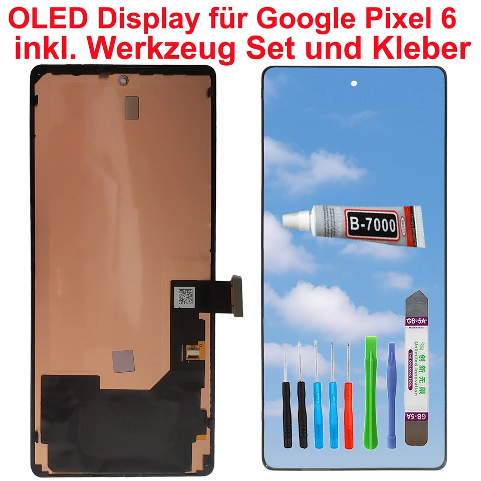 TOP-HX OLED Display für Google Pixel 6 GB7N6, G9S9B, GR1YH LCD Bildschirm + TOOL