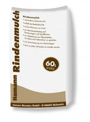 HAMANN MERCATUS GMBH Rindenmulch 60 l Sack Garten, Dekorativ, Unkrauthemmend, Bodenschutz, Pflanzen