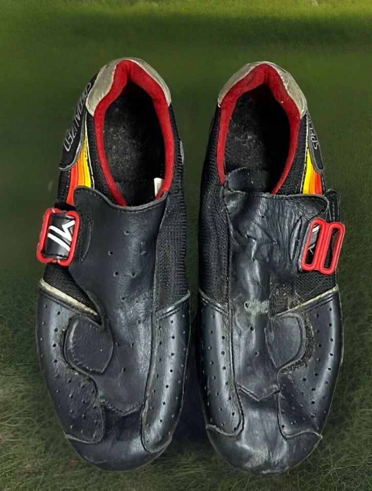 Specialized Cycling Vintage 80s Bike Shoes Click In Leather Black Rainbow EU 38 - Image 1 of 4