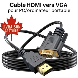HDMI VGA Adapter Cable for Laptop, Desktop PC, Projector - Picture 1 of 4