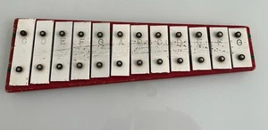 VINTAGE 12 Note Xylophone - Labeled Keys - No Mallets - Picture 1 of 3