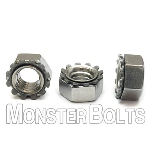 5/16-18 - Bulk Qty 1,000 - K Lock Nuts with Ext Tooth Washer  Stainless Steel - Picture 1 of 3