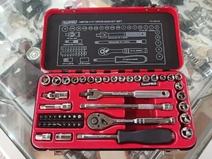 TOOLPRO 48 PIECE 1/4" DRIVE METRIC/SAE SOCKET SET (PLU 667453) IN METAL CASE - Picture 1 of 16