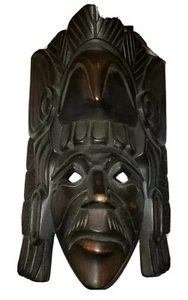 Bellissima maschera tribale nativi americani in legno intagliato a mano becco uccellino e naso lungo - Foto 1 di 6