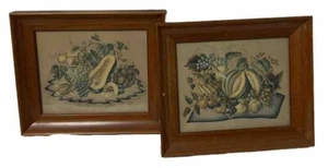 VTG Thanksgiving Fruit Farmer's Pride Framed Prints Wood Glass By Golding 9.5" - Picture 1 of 16