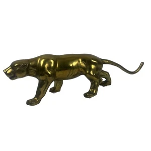 Escultura de tigre de latón vintage francesa años 70 MCM pantera leopardo - Imagen 1 de 11