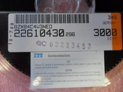 DIODO ZENER BZX84C4V3 4.3V SOT-23 (100 POR LOTE) Foto 1 de 4