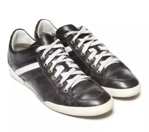 Dior Homme Herren Schwarz Leder Weiß Streifen Schnürschuhe Turnschuhe Schuh 8-41 Niedrig - Bild 1 von 6