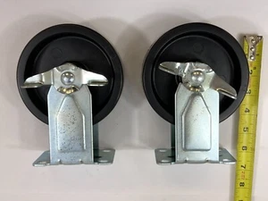 NEW ~ Set Of 2 Husky 5 in. X 2 in. Stationary Casters - Picture 1 of 4