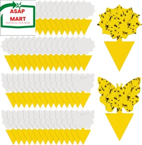 58 Pcs Flying Insect Traps for Plants,Indoors, Outdoors, Kitchen, Office, Yellow - Picture 1 of 12