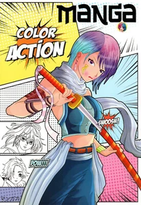 MANGA ACTION - COLOURING BOOK - COLOR YOUR MANGA HEROINES #554821 - Picture 1 of 2