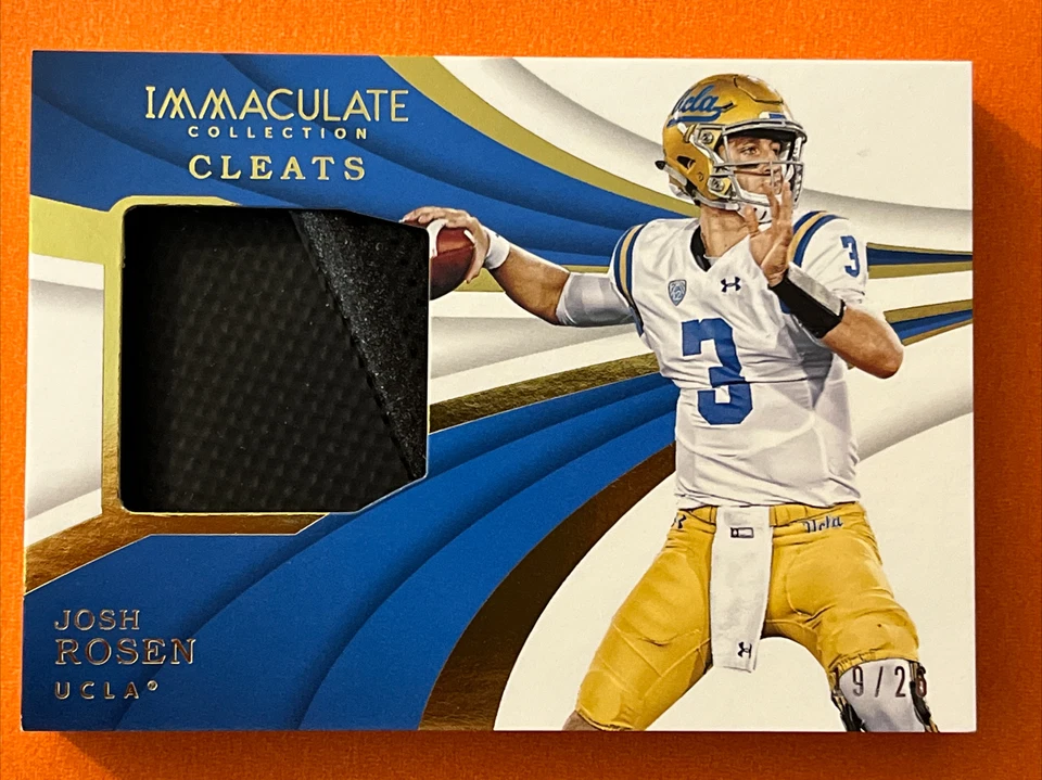 2018 Immaculate Josh Rosen ROOKIE Cleat Patch 19/26 Buccaneers Awesome And Thick - Image 1 of 4