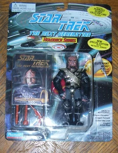 Star Trek LIEUTENANT WORF KLINGON ATTIRE HOLO 4.5" Action Figure 1995 Playmates - Picture 1 of 1