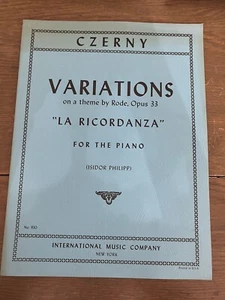 Czerny "La Ricordanza" für Klaviervariationen über ein Thema von Rode Opus 33 IMC - Bild 1 von 8