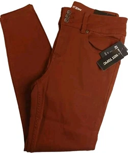 Hot Topic Women Sz 11 High-rise Super Skinny Rust/Red Stretch Denim Pants NWT - Picture 1 of 13