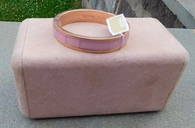 NWT Michael Kors Rose Gold Tone/ Pink Stone Holiday Luxe Bangle Bracelet -$145 - Image 1 of 4