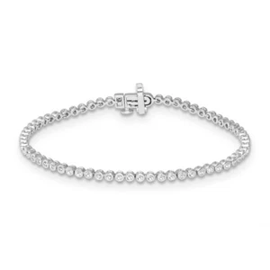 10K White Gold Round 1Ct Natural Diamond Tennis Bracelet 7" Gift for Women - Picture 1 of 7