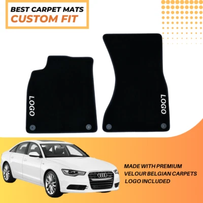 Tapetes de assoalho dianteiros dois carros veludo para Audi A6 C7 2011-2018 forro de tapete impermeável - Imagem 1 de 3