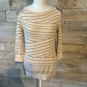 Armani Exchange Mujer Rayas Punk Tachonado Jersey Talla Mediana - Imagen 1 de 7