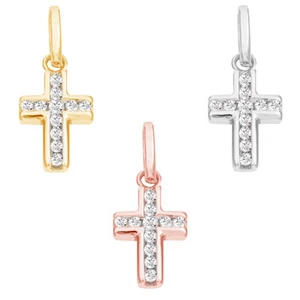 Diamond Cross Charm in 14K Gold for Necklace and Bracelet - Picture 1 of 4