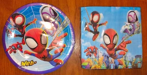 Spiderman Marvel Birthday Part Set 40 Pieces 20 7 in Plates 20 Napkins - Picture 1 of 1