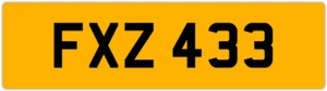 FXZ 433 F 3X3 DATELESS PRIVATE NUMBER PLATE FIN FIONA FRED FAS FAZ FRAN FERN FAY - Picture 1 of 2