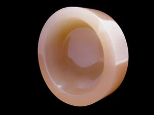 SIGNED Murano Cenedese Antonio Da Ros Salmon Pink Space Age Flying Saucer Bowl - Picture 1 of 10