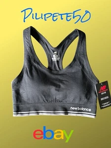 NEW BALANCE~Sports Bra~Medium Impact~Black & Heather Gray~ALL SIZES~ GREAT FIT! - Picture 1 of 6