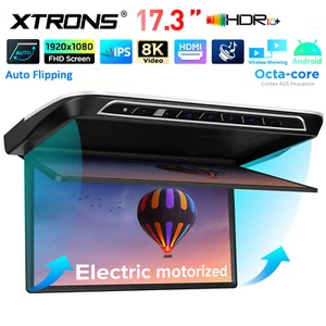 17.3" Large Screen Android Car Ceiling Roof Monitor Auto Flipping TV Player WiFi - Picture 1 of 18