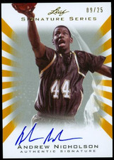 2012-13 Leaf Signature Gold #AN1 Andrew Nicholson Auto #d 9/25 - NM-MT