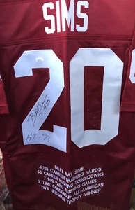 Camiseta deportiva personalizada firmada por Billy Sims "78 Heisman" Oklahoma Sooners Star AUTO JSA - Imagen 1 de 7