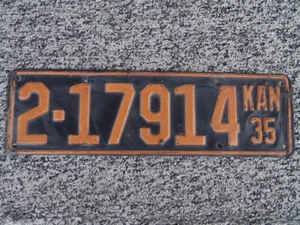 ANTIQUE 1935 KANSAS LICENSE TAG/PLATE - #2-17914 - Picture 1 of 2