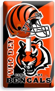 CINCINNATI BENGALS FOOTBALL TEAM SINGLE LIGHT SWITCH WALL PLATE BOYS ROOM GARAGE - Bild 1 von 1