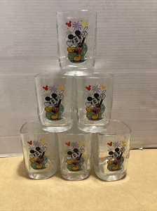 M Donalds 2000 Mickey Mouse Glass Tumbler , Set Of 6 , Vintage.Used. Kitchen - Picture 1 of 8
