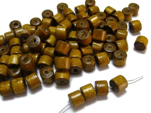 500 Coffee 7X6mm Column Heishi Wood Beads~Wooden Heishi beads Bracelet Beads - Picture 1 of 5