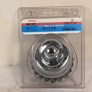  Bosch WB 509 Crimped Carbon Steel 3 1/2" Mini Cup Brush 5/8" x 11 Thread Arbor - Picture 1 of 6