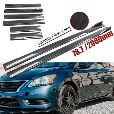 Carbon Fiber Side Skirt+Rocker Panel Splitter Lip For Nissan Sentra S SR SV Foto 1 de 4