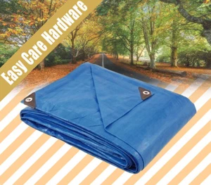 Blue Heavy Duty Tarps Tarpaulin Camping Poly Cover Waterproof Caravan Truck UV - Picture 1 of 11
