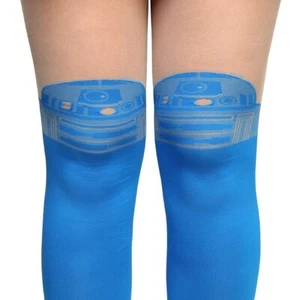 STAR WARS R2-D2 Faux Thigh-Hi Tights - Adult Cosplay Halloween Costume, Disney - Picture 1 of 3