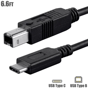 6.6FT USB-C Type C to Type B Printer Scanner Cable Cord 2.4A PC MacBook Pro - Picture 1 of 7